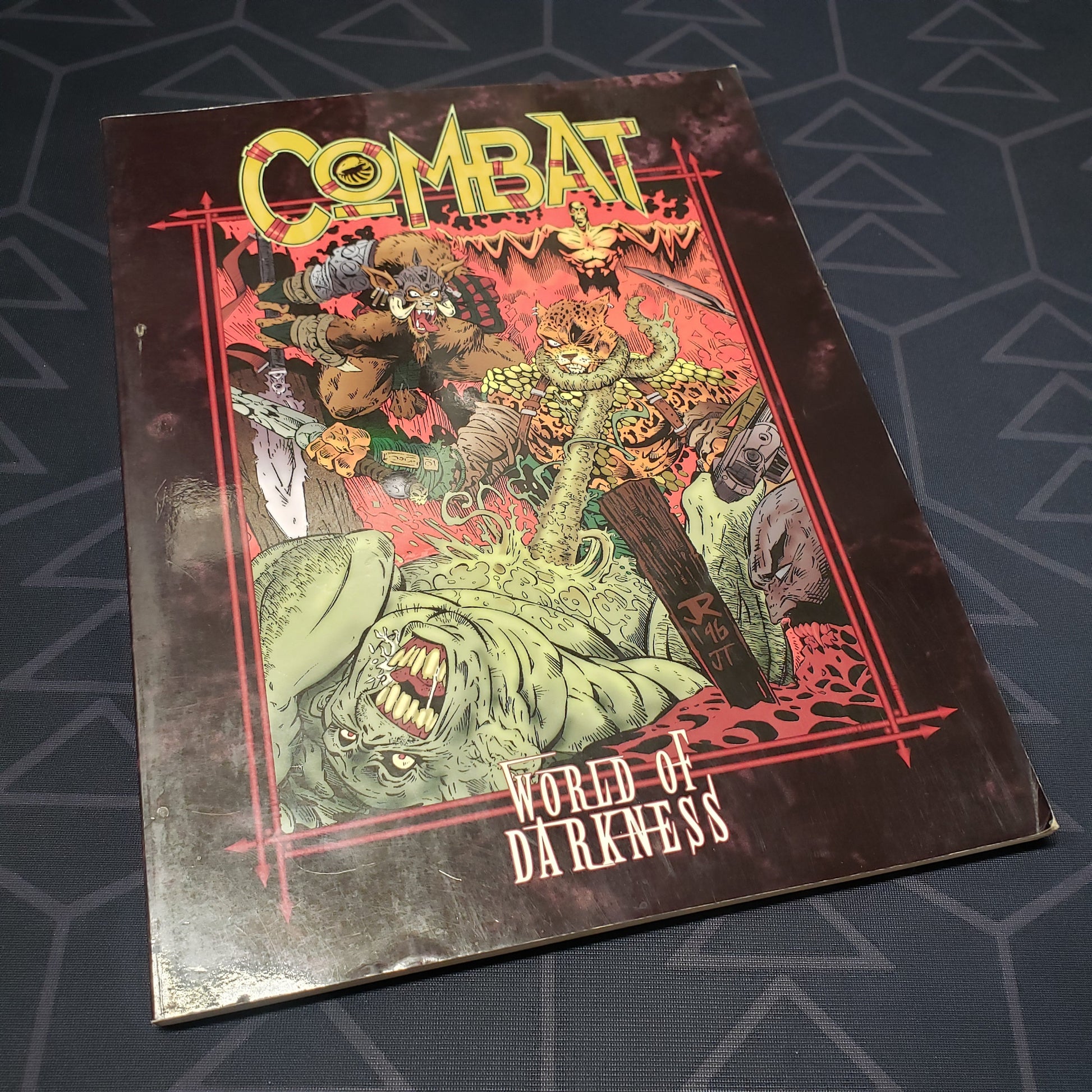 Image shows the front cover of the World of Darkness: Combat roleplaying game book