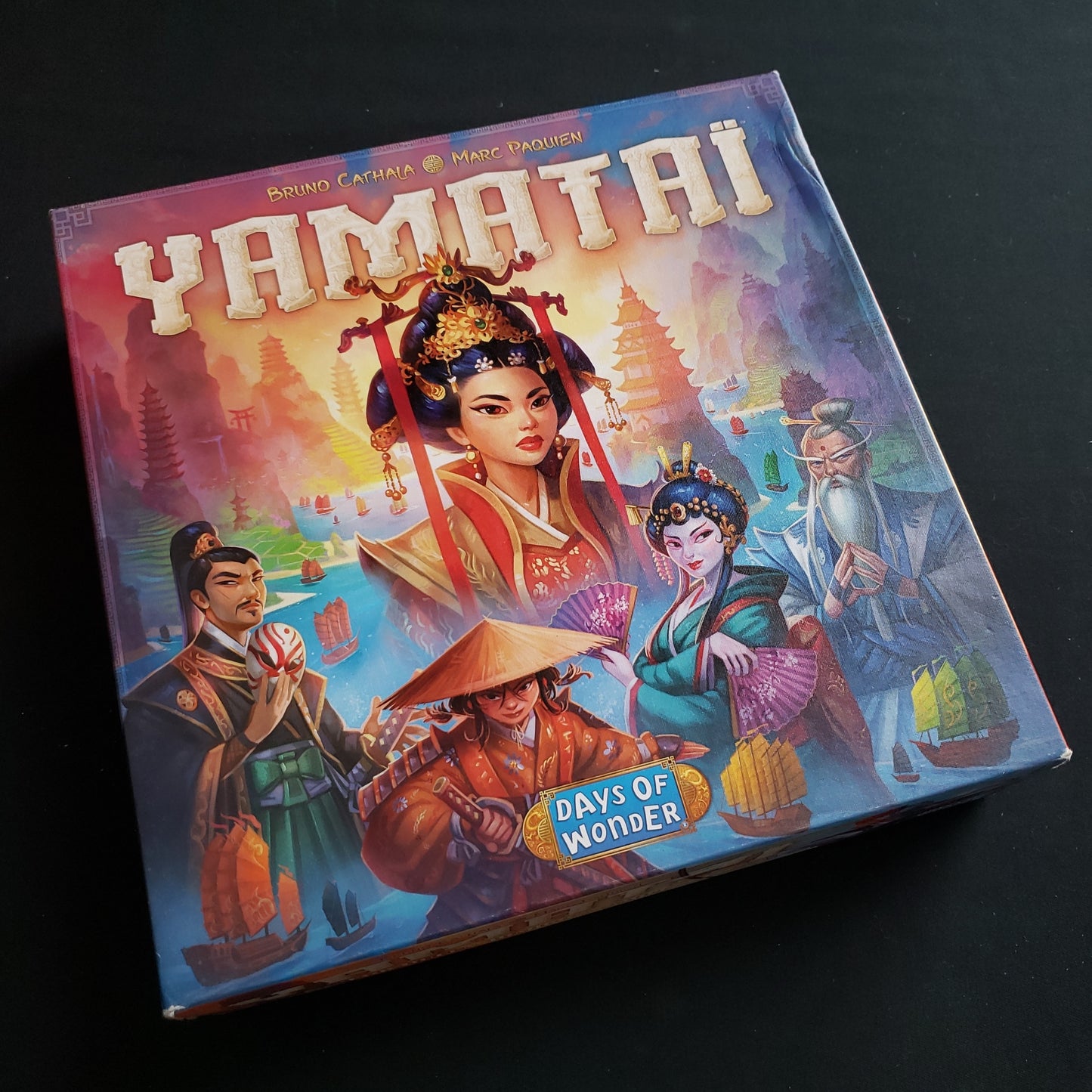Image shows the front cover of the box of the Yamatai board game