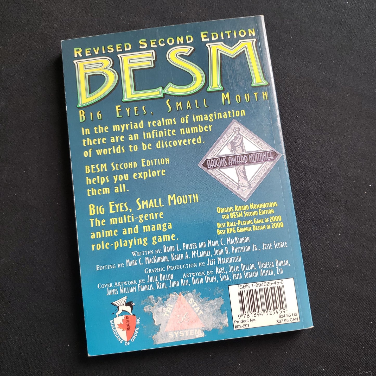 Big Eyes, Small Mouth roleplaying game - back cover of book