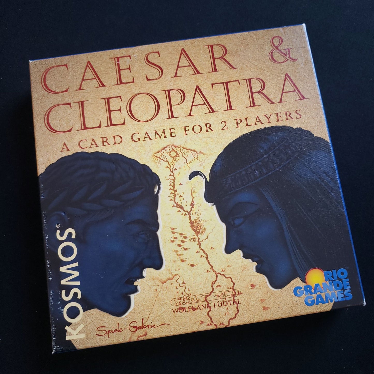 Caesar and Cleopatra card game - front cover of box