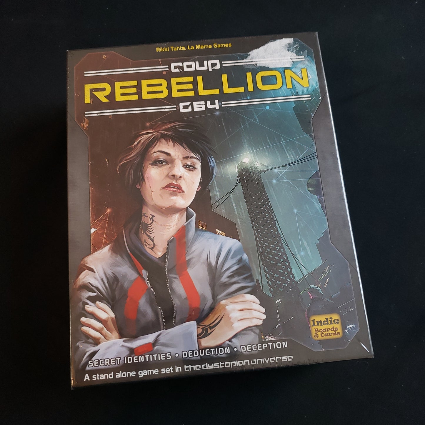 Image shows the front cover of the box of the Coup Rebellion G54 game