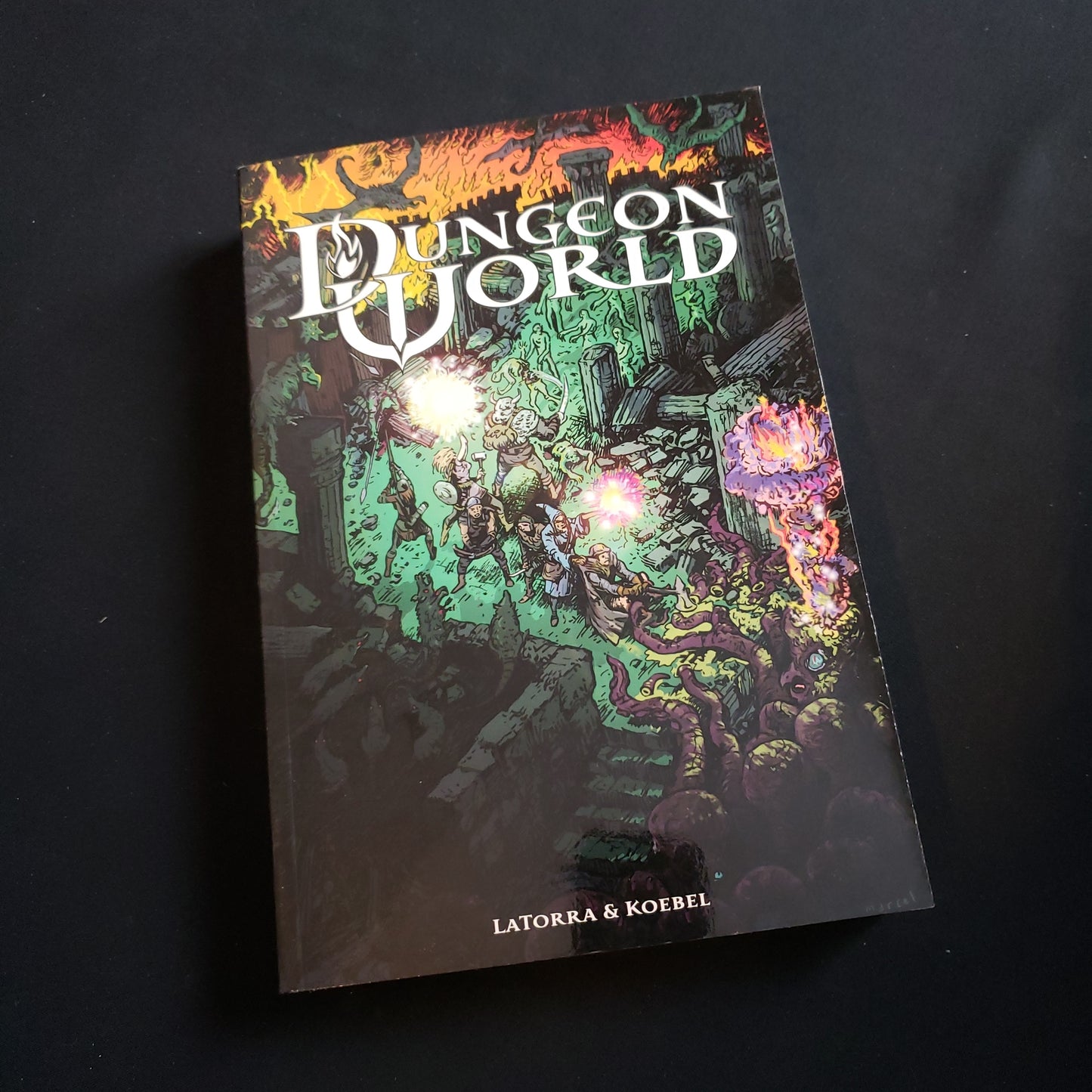 Image shows the front cover of the Dungeon World roleplaying game book