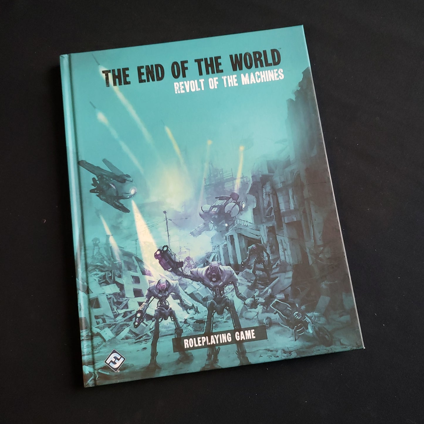Image shows the front cover of the Revolt of the Machines book for the End of the World roleplaying game
