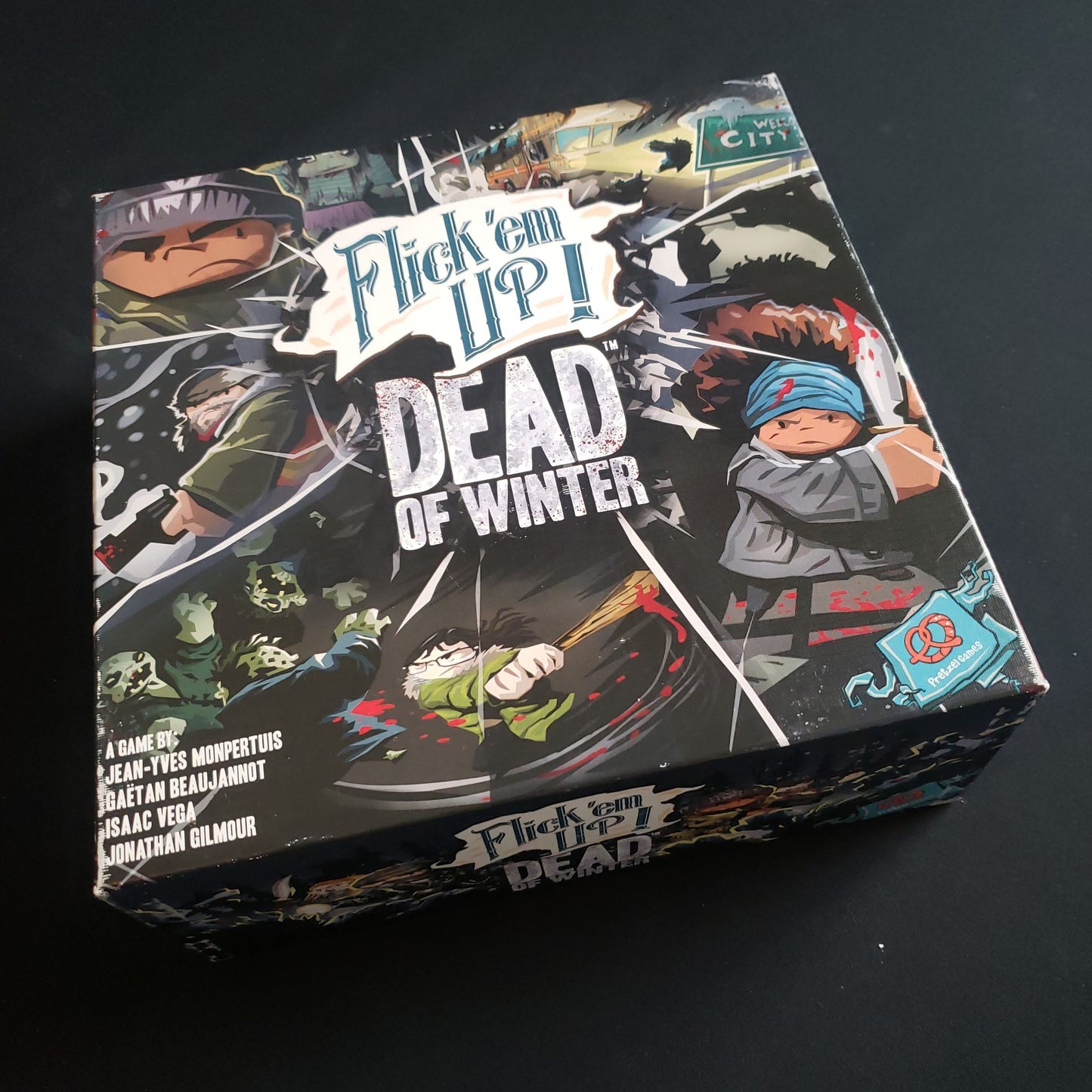 Flick Em Up: Dead of Winter board game - front cover of box