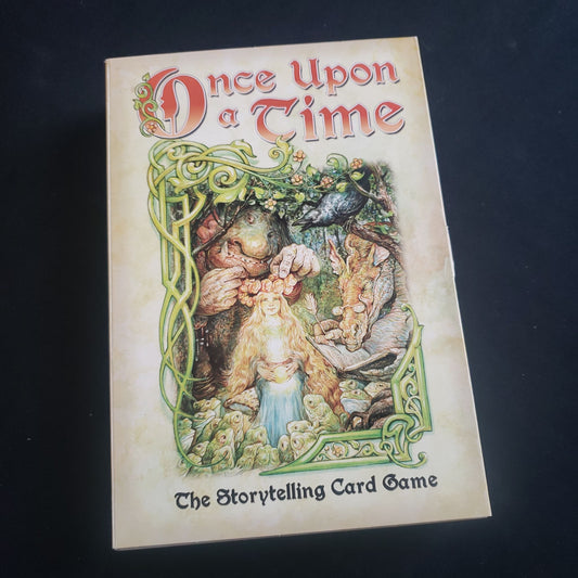 Image shows the front cover of the box of the Once Upon a Time card game