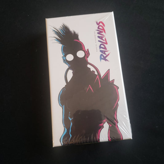 Image shows the front cover of the box of the Radlands card game