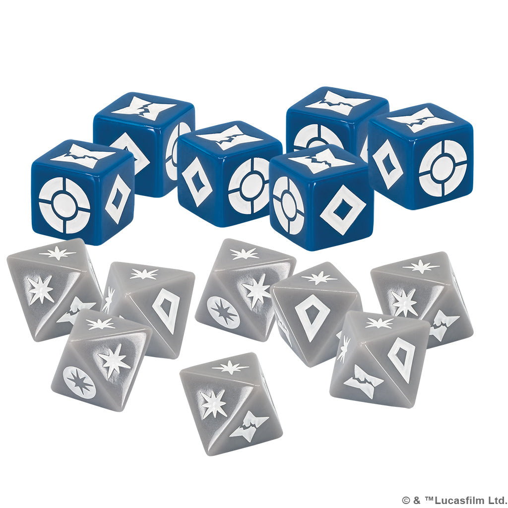 Image shows additional dice for the Star Wars Shatterpoint miniatures game