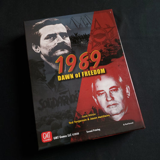 Image shows the front cover of the box of the 1989: Dawn of Freedom board game