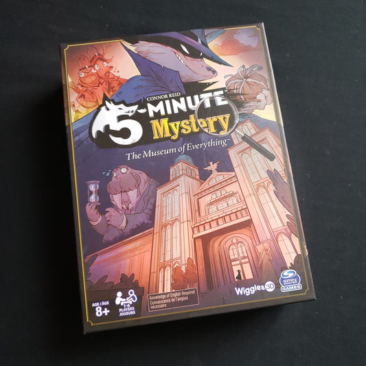 Image shows the front cover of the box of the 5-Minute Mystery board game
