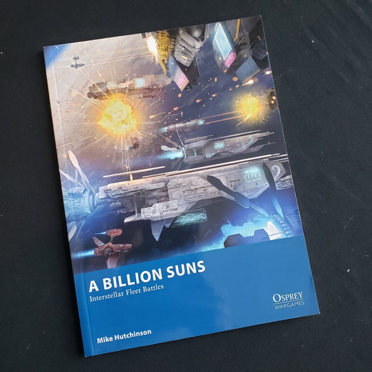 Image shows the front cover of the wargaming book A Billion Suns