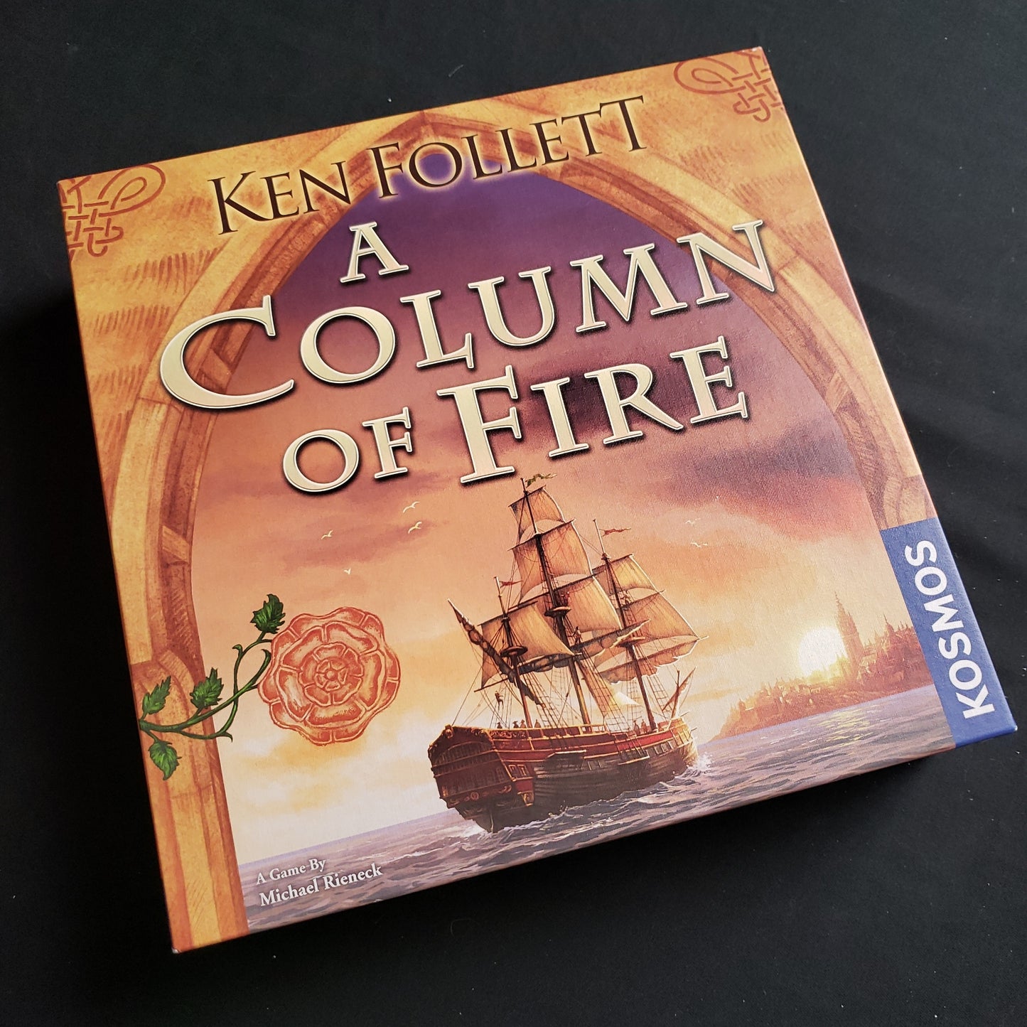 Image shows the front cover of the box of the A Column of Fire board game