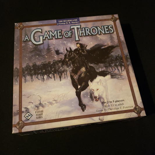 Image shows the front cover of the box of the Game of Thrones board game