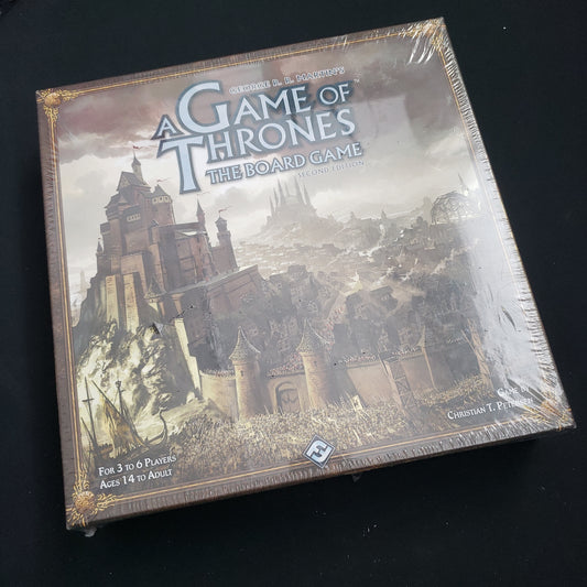 Image shows the front cover of the box of the Game of Thrones board game
