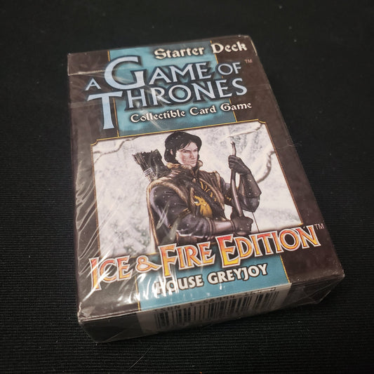Image shows the front of the box of the House Greyjoy Starter Deck for the Game of Thrones Collectible Card Game