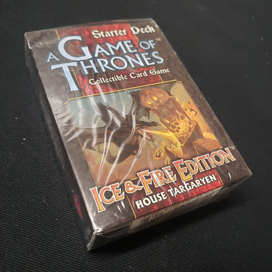 Image shows the front of the box of the House Targaryen Starter Deck for the Game of Thrones Collectible Card Game