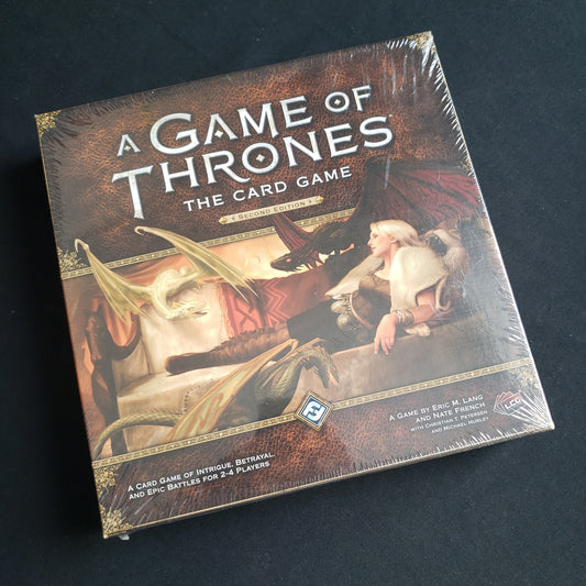 Image shows the front cover of the box of the second edition core set for A Game of Thrones: The Card Game