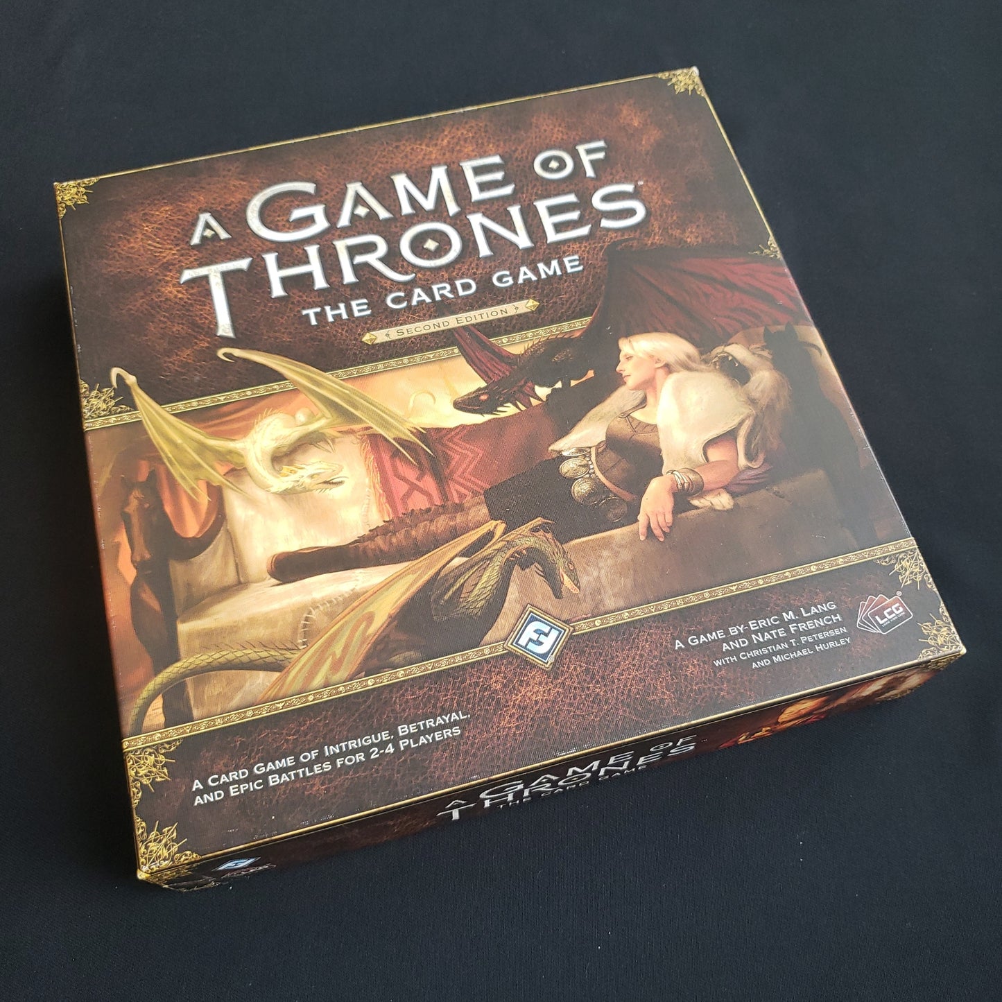 Image shows the front cover of the box of the second edition core set for A Game of Thrones: The Card Game