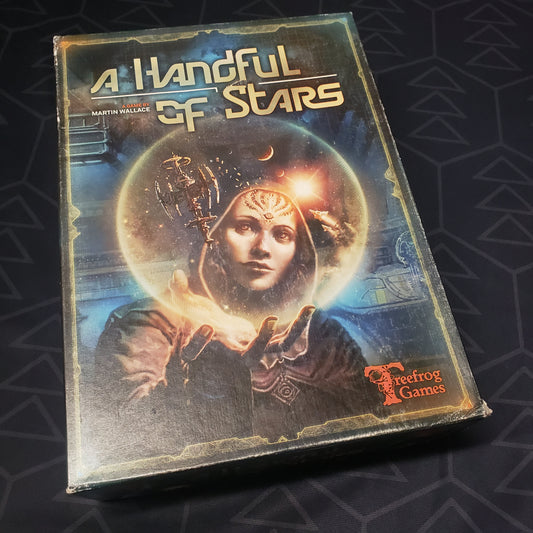 Image shows the front cover of the box of the A Handful of Stars board game