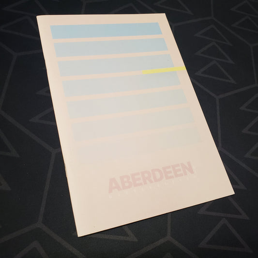 Image shows the front cover of the Aberdeen 01 roleplaying game book