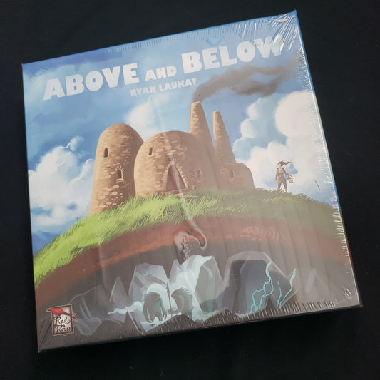 Image shows the front cover of the box of the Above and Below board game