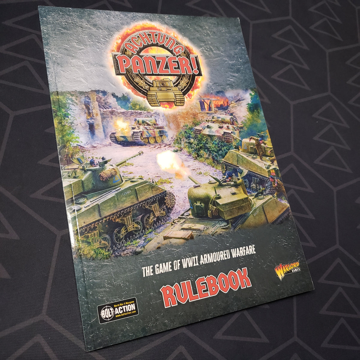 Image shows the front cover of the Achtung Panzer!: Core Rulebook wargaming book