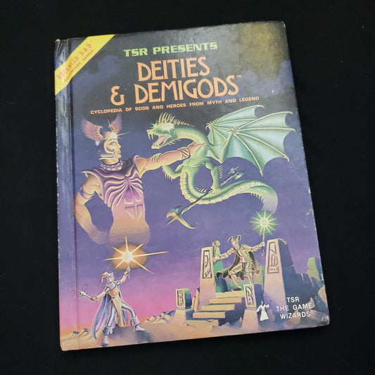 Image shows the front cover of the Deities & Demigods roleplaying game book for first edition Dungeons $ Dragons
