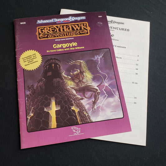 Image shows the front cover & module for the Gargoyle book for the Advanced Dungeons & Dragons roleplaying game
