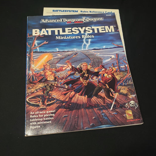 Image shows the front cover of the Battlesystem Miniatures Rules book for the roleplaying game Advanced Dungeons & Dragons: Second Edition