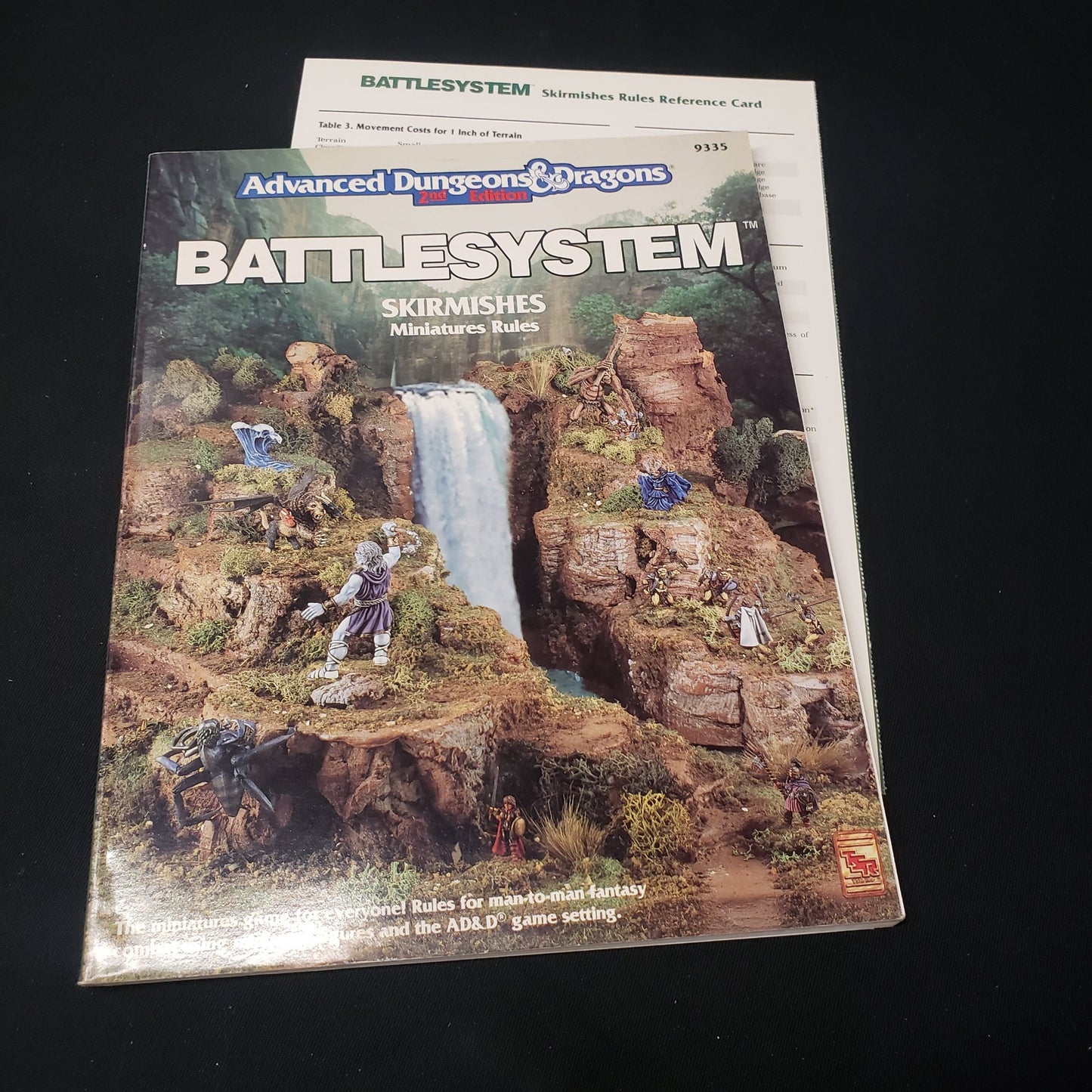 Image shows the front cover of the Battlesystem: Skirmishes Miniatures Rules book for the roleplaying game Advanced Dungeons & Dragons: Second Edition