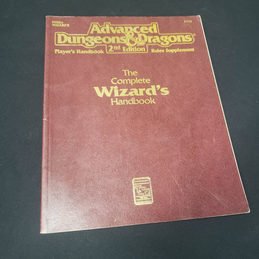 Image shows the front cover of the Complete Wizard's Handbook for the roleplaying game Advanced Dungeons & Dragons: Second Edition
