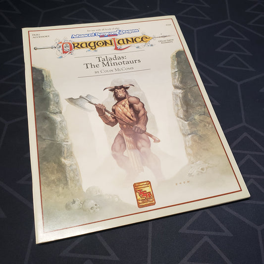 Image shows the front cover of the Dragonlance: Taladas - The Minotaurs book for the roleplaying game Advanced Dungeons & Dragons: Second Edition