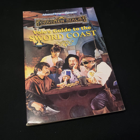 Image shows the front cover of the Forgotten Realms: Volo's Guide to the Sword Coast book for the roleplaying game Advanced Dungeons & Dragons: Second Edition
