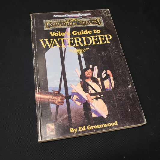 Image shows the front cover of the Forgotten Realms: Volo's Guide to Waterdeep book for the roleplaying game Advanced Dungeons & Dragons: Second Edition