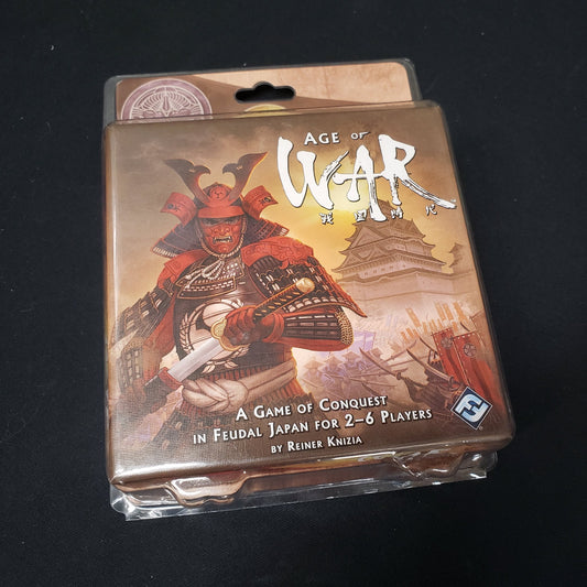 Image shows the front cover of the box of the Age of War board game