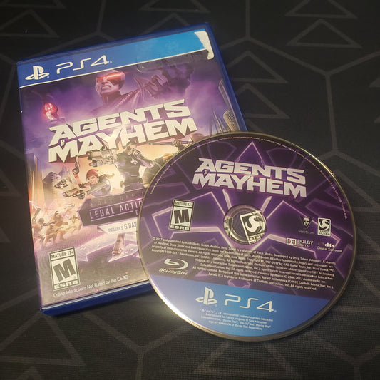 Image shows the case & disc for the video game Agents of Mayhem for Playstation 4