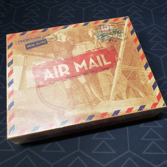 Image shows the front cover of the box for the Air Mail board game