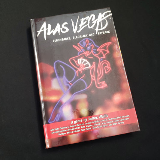 Image shows the front cover of the  book for the Alas Vegas roleplaying game