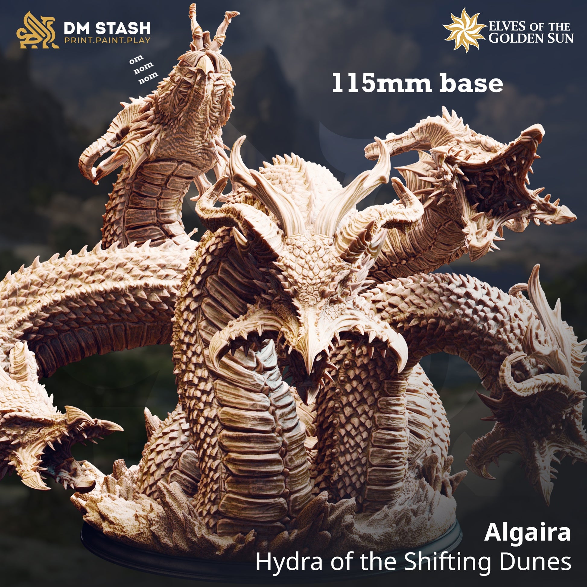 Image shows a 3D render of a submerged hydra gaming miniature.