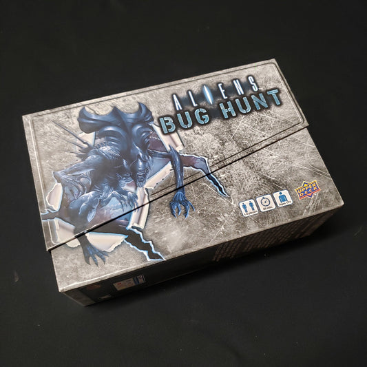 Image shows the front cover of the box of the Aliens: Bug Hunt board game