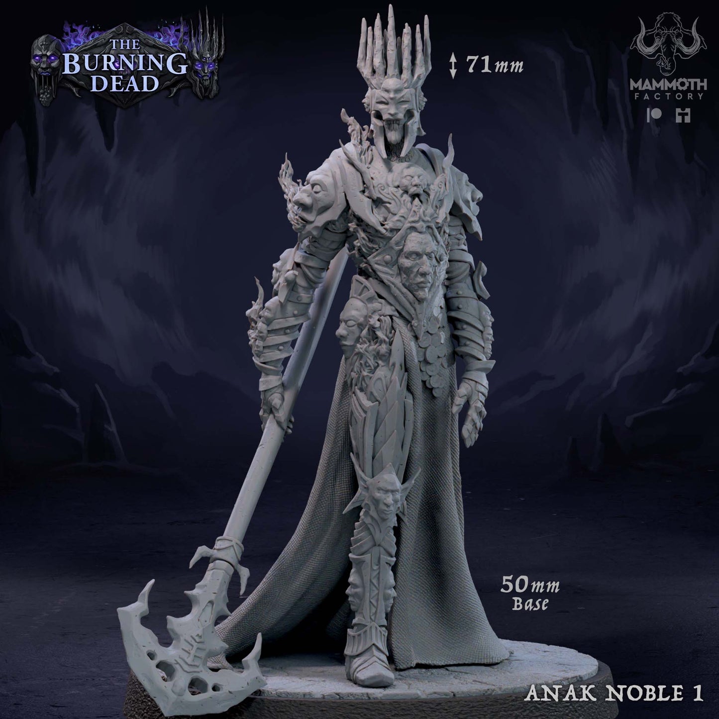 Image shows a 3D render of a wraith noble gaming miniature.
