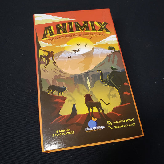 Image shows the front cover of the box of the Animix card game