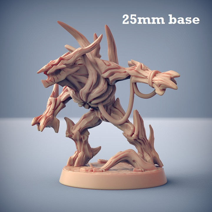 Image shows a 3D render of a treefolk minion gaming miniature.