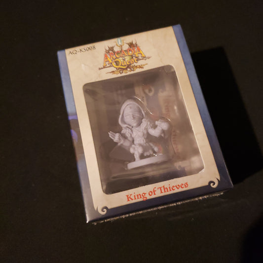 Image shows the front of the package for the King of Thieves Promo Pack for the Arcadia Quest board game