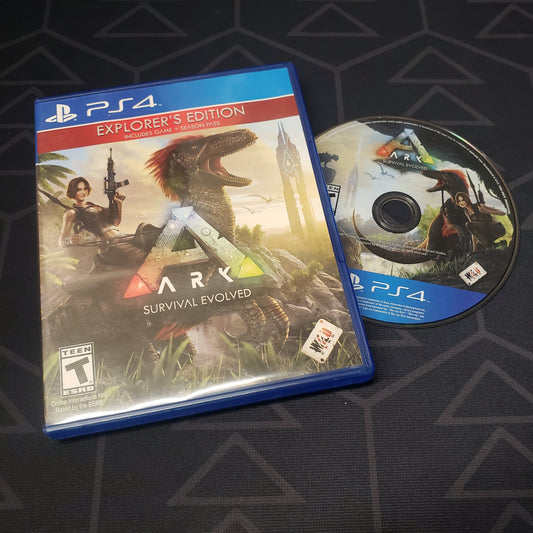 Image shows the case & disc for the video game Ark: Survival Evolved for Playstation 4