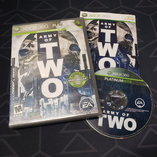 Image shows the case, manual & disc for the video game Army of Two for Xbox 360