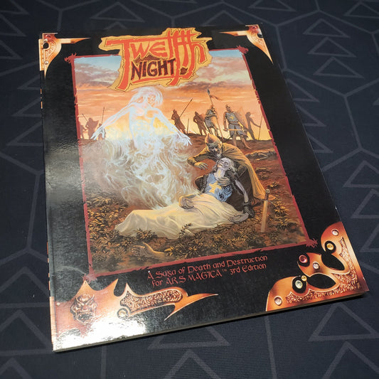 Image shows the front cover of the Twelfth Night book for the roleplaying game Ars Magica 3E