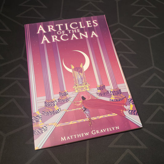 Image shows the front cover of the Articles of the Arcana roleplaying game book