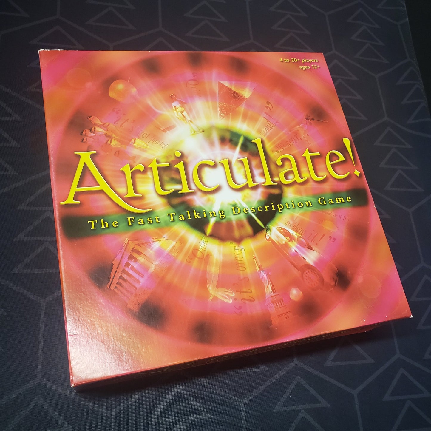 Image shows the front cover of the box for the Articulate! [arty game