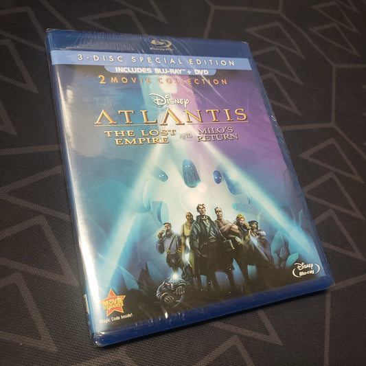 Image shows the front of the case for the two-movie pack of Atlantis: The Lost Empire & Atlantis: Milo's Return on Blu-Ray + DVD