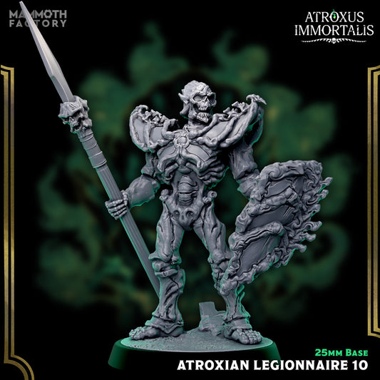 Image shows a 3D render of a skeleton warrior gaming miniature.